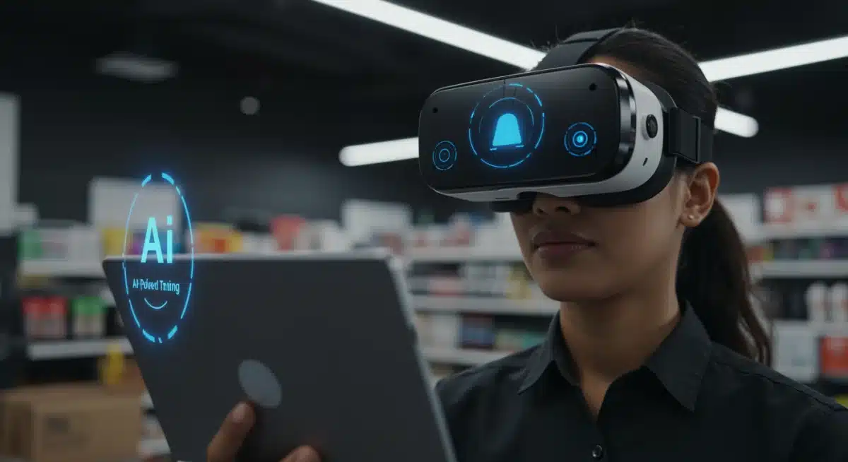 Retail employee training with AI-powered VR headset