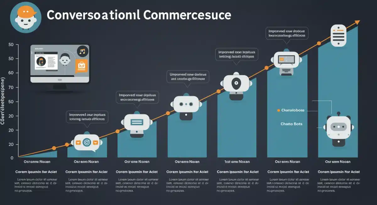 Infographic illustrating projected growth of conversational commerce in US e-commerce.