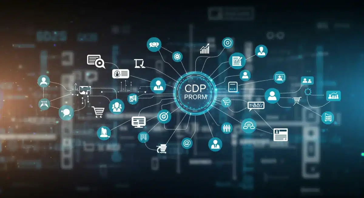 Customer data platform visualizing unified customer insights for enhanced personalized marketing strategies.