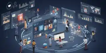 futuristic e-commerce platform with data analytics and augmented reality shopping