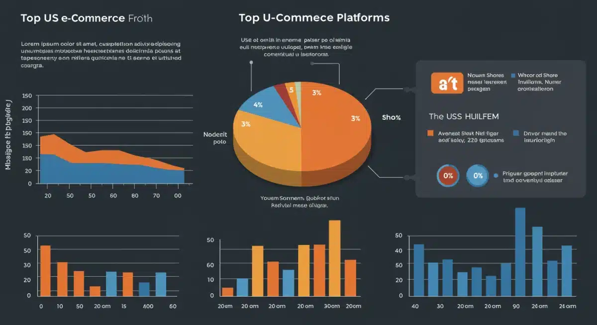 Infographic showing market share and growth projections for US e-commerce platforms