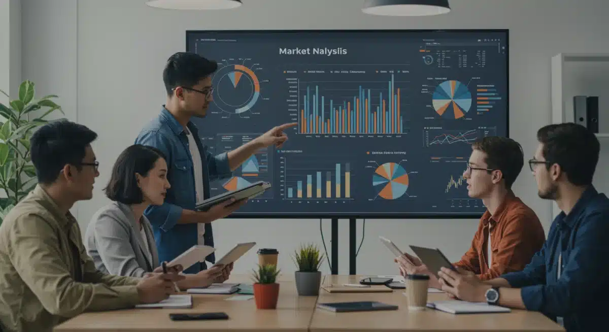 Young professionals analyzing Gen Z market data in a collaborative office