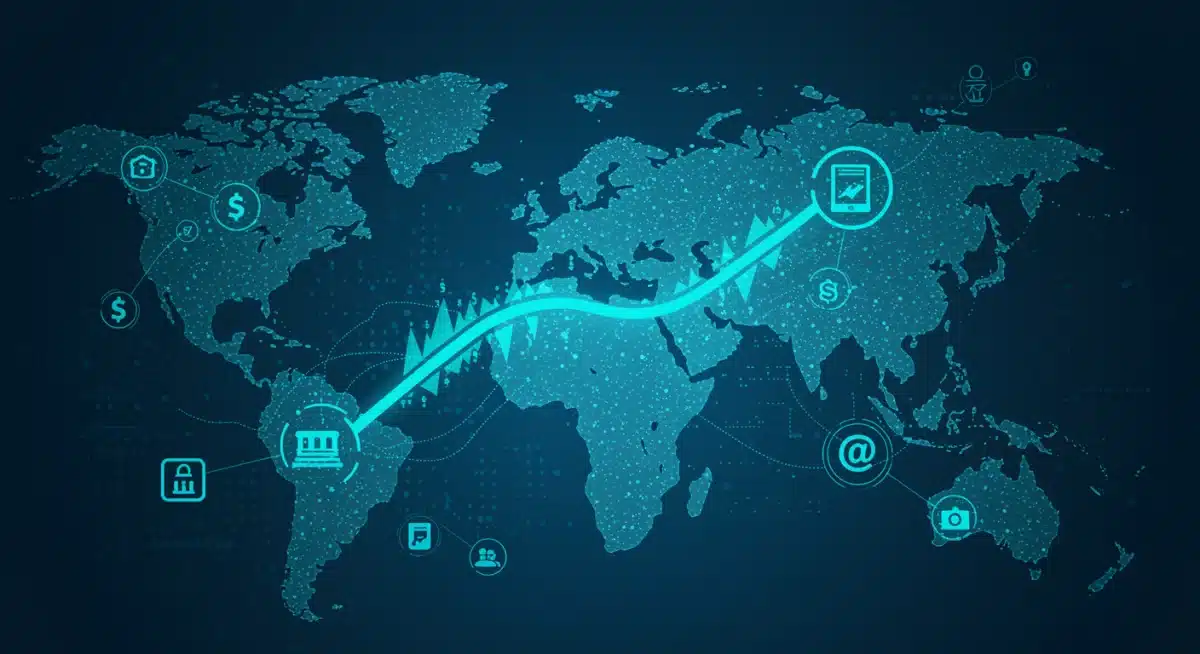 Interconnected payment networks illustrating efficient real-time transaction flow in the US