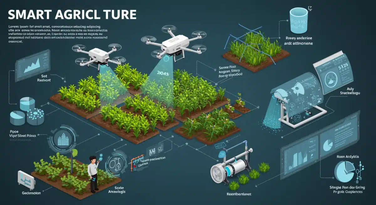 Infographic on smart agriculture technology and sustainability