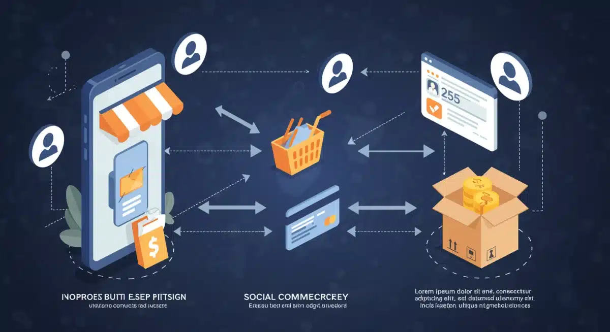 Customer journey mapping in social commerce, illustrating seamless purchase path.