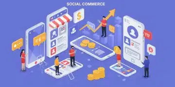 Social Commerce Evolution: Driving Direct Sales in the US Social commerce growth in the US, showing integrated shopping on social media platforms.