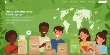 Sustainable e-commerce website showcasing eco-friendly products and conscious consumer engagement in the US.