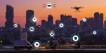 Urban landscape with hyper-localized fulfillment network and diverse delivery vehicles