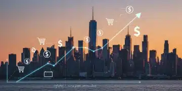 Graph showing rising US consumer sentiment for January 2025, with shopping cart and dollar icons.