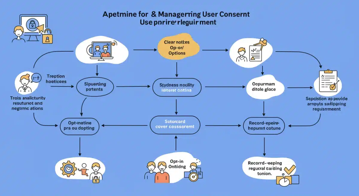 Flowchart illustrating user consent management process for data privacy